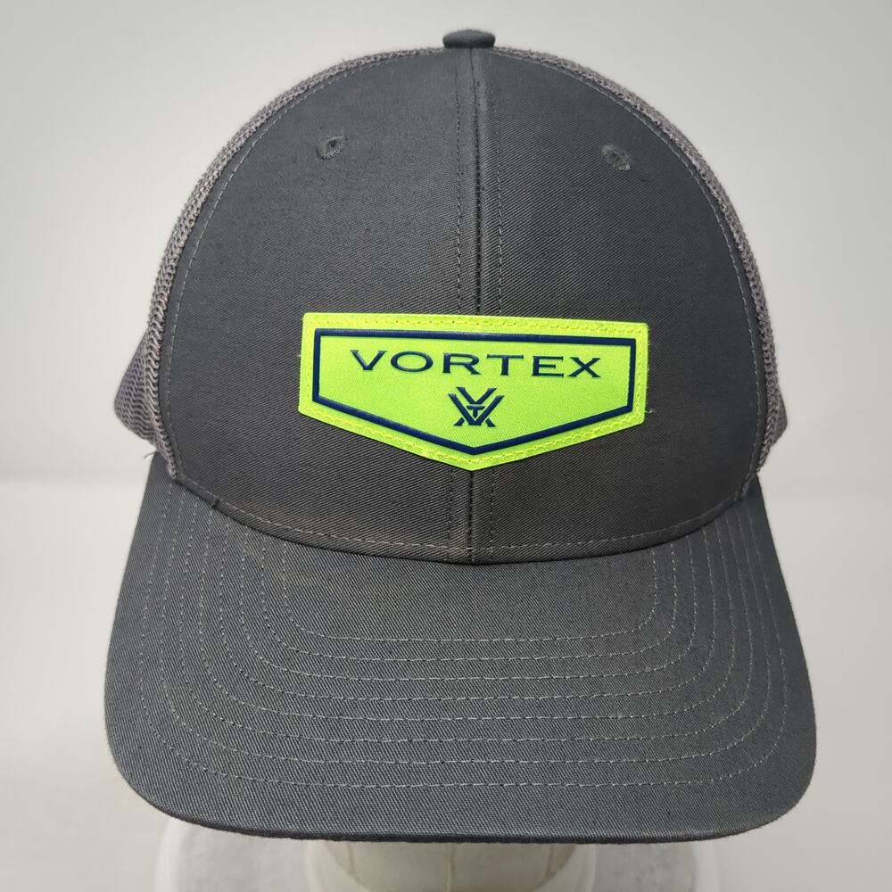 Vortex Patch Snapback Mesh Back Trucker Hat Gray … - image 2